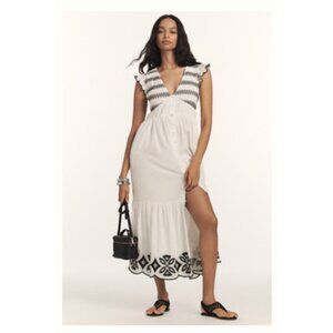 Anthropologie The Peregrine Midi Dress: Embroidered Smocked Edition 2X